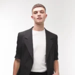 Muški blazer slim fit u sivoj boji – prednji pogled